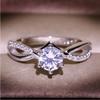 Attractive Silver Color Inlaid with White Zircon Rings Gorgeous  Party Engagement Wedding Rings for Women Jewelry