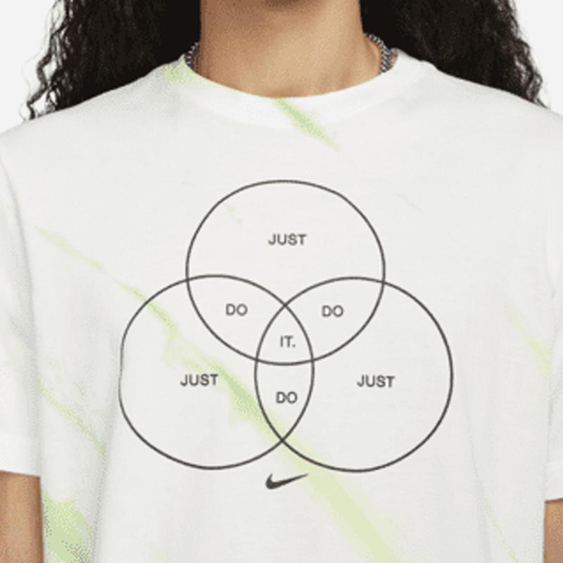 Nike Abbigliamento Sportivo Fantasia Geometrica Casual Girocollo Manica Corta T-Shirt Uomo Top Bianco DQ1077-100