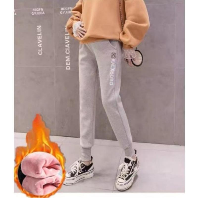 Maternity Pants Spring, Autumn and Winter Outer Wear Fleece Thickened Sports Casual Sweatpants Loose Large Size