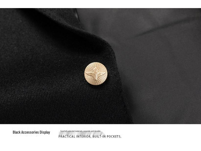 Men's Spring & Autumn Cashmere Wool Suit: Short Casual Blazer & Formal Overcoat