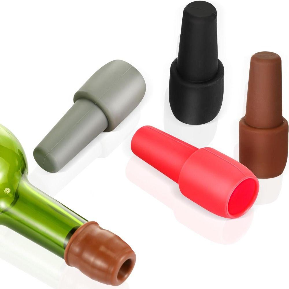 6Pcs Multicolor Silicone Wine Stoppers Reusable Beverage Sealer Wine Bottle Sealer Sparkling Wine
