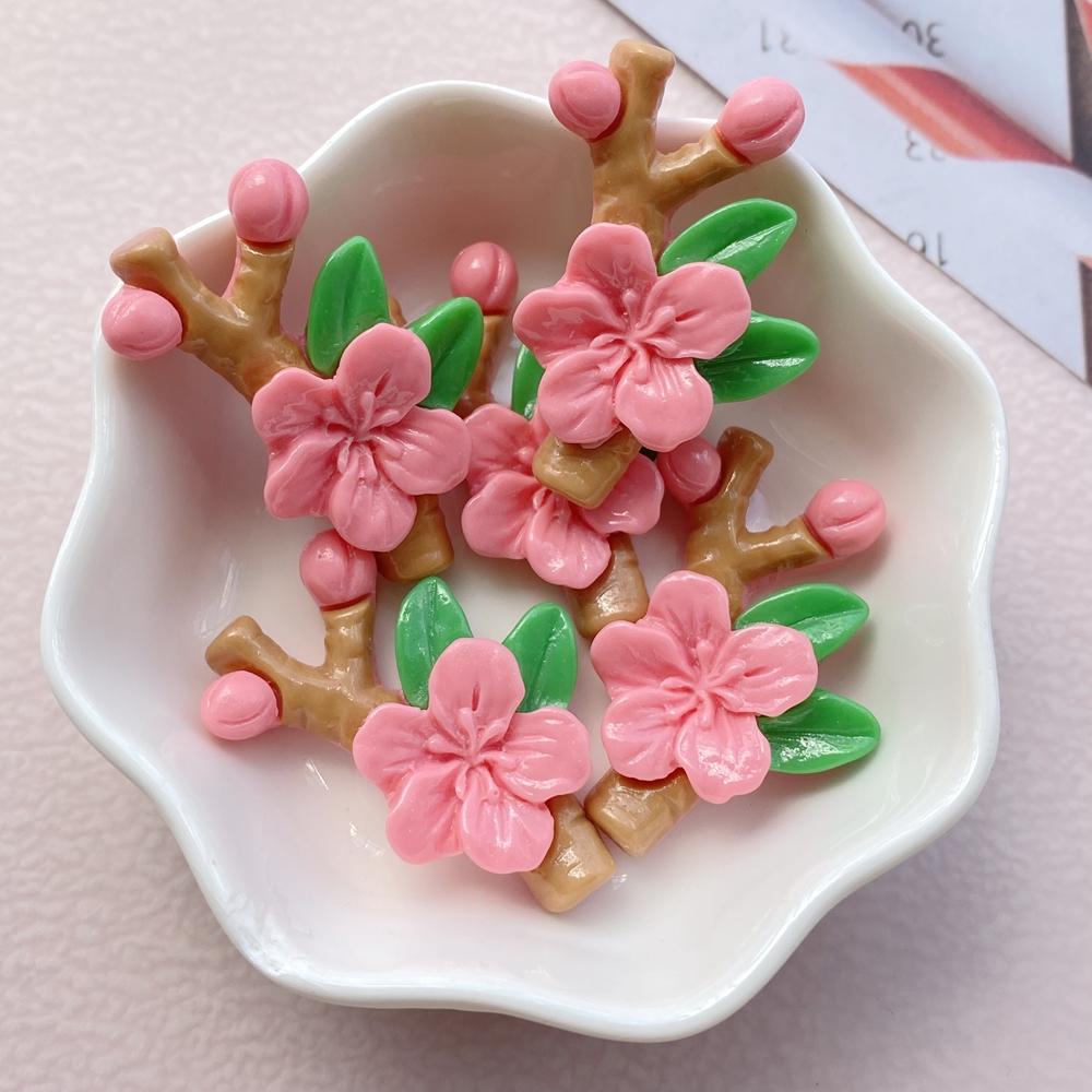 

10 Pcs New Kawaii Resin Cartoon Sakura Series Scrapbook Diy Jewelry Children Gift Hairpin Accessories