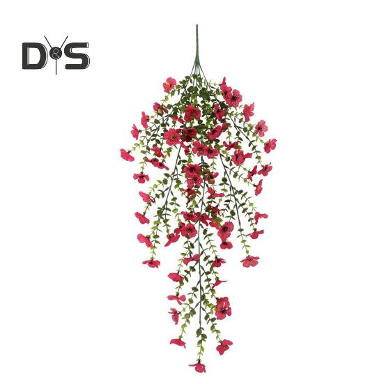 Hängende Blumen für den Außenbereich, UV-beständig, Kunstblumenstrauß, ganzjährig, künstliche Rankenblumen für Fenster, Garten, Veranda, Hochzeitsdekoration