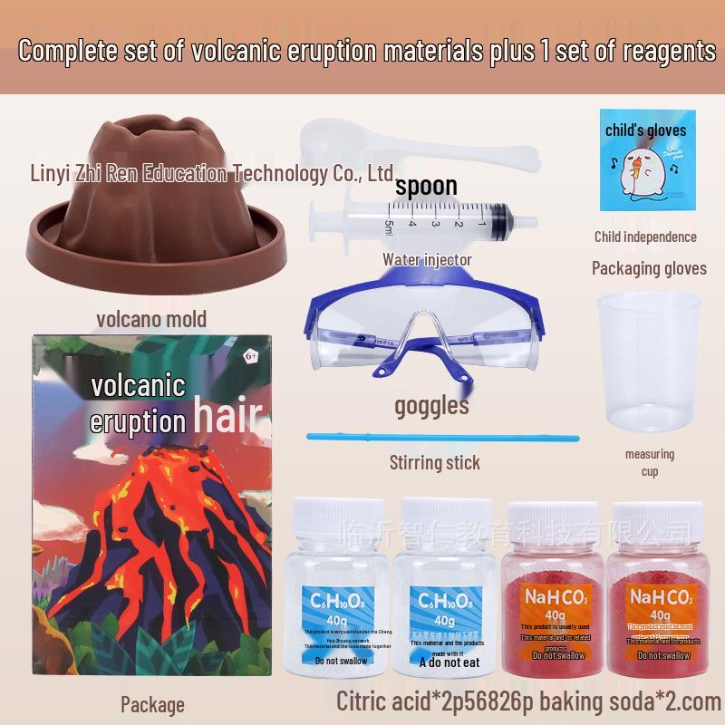 Kids' Volcano Science Experiment Kit - DIY Teaching Aid for Kindergarten & Elementary Students