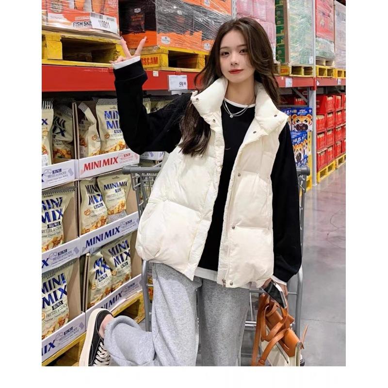 

Winter down cotton vest women s new vest outer wear vest loose warm thickened jacket down cotton jacket S