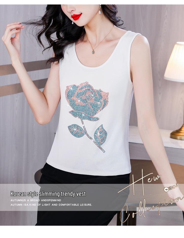 Women's Diamond Camisole: Slim Fit, Large Size, Elastic, Sleeveless Vest for Spring and Summer