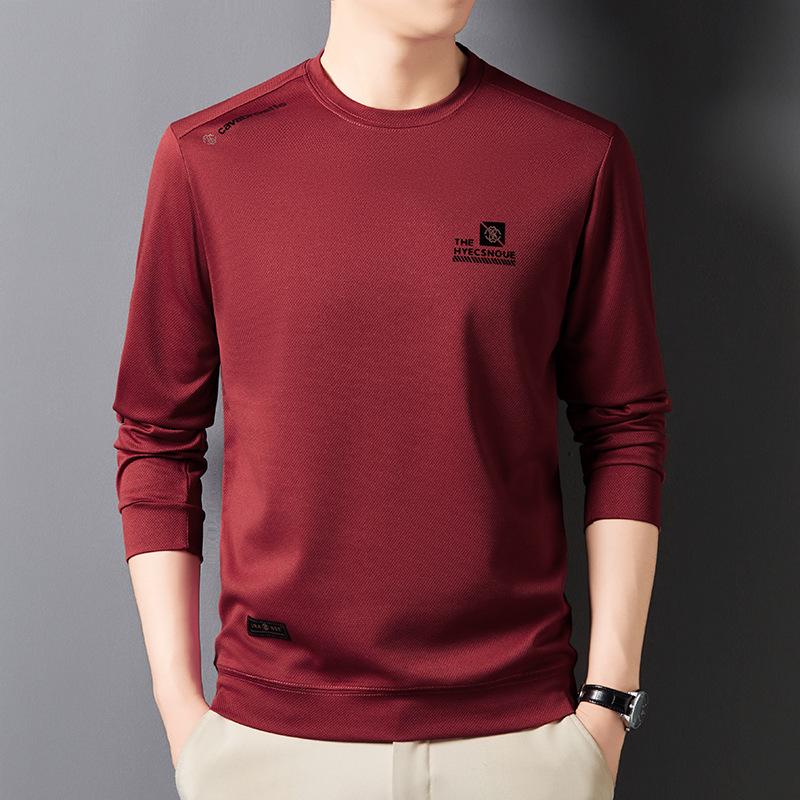 Men's Casual Round Neck Long Sleeve Hoodie - Spring/Autumn T-shirt Top