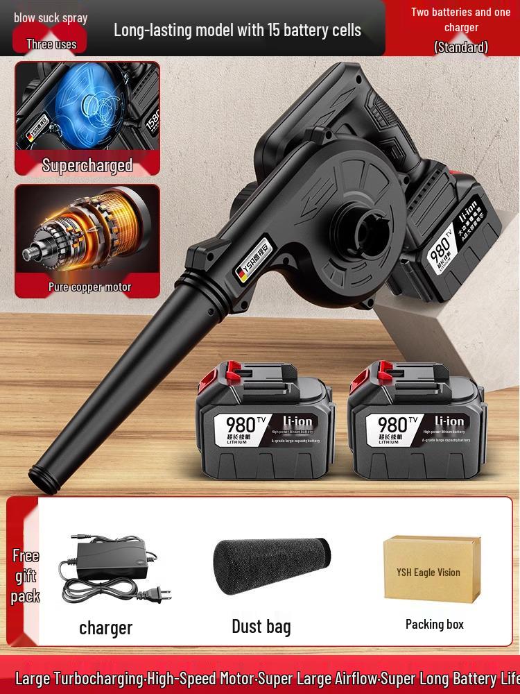 Eagle Vision Rechargeable High-Power Hair Dryer & Dust/Snow Blower with Lithium Battery for Home and Car Use