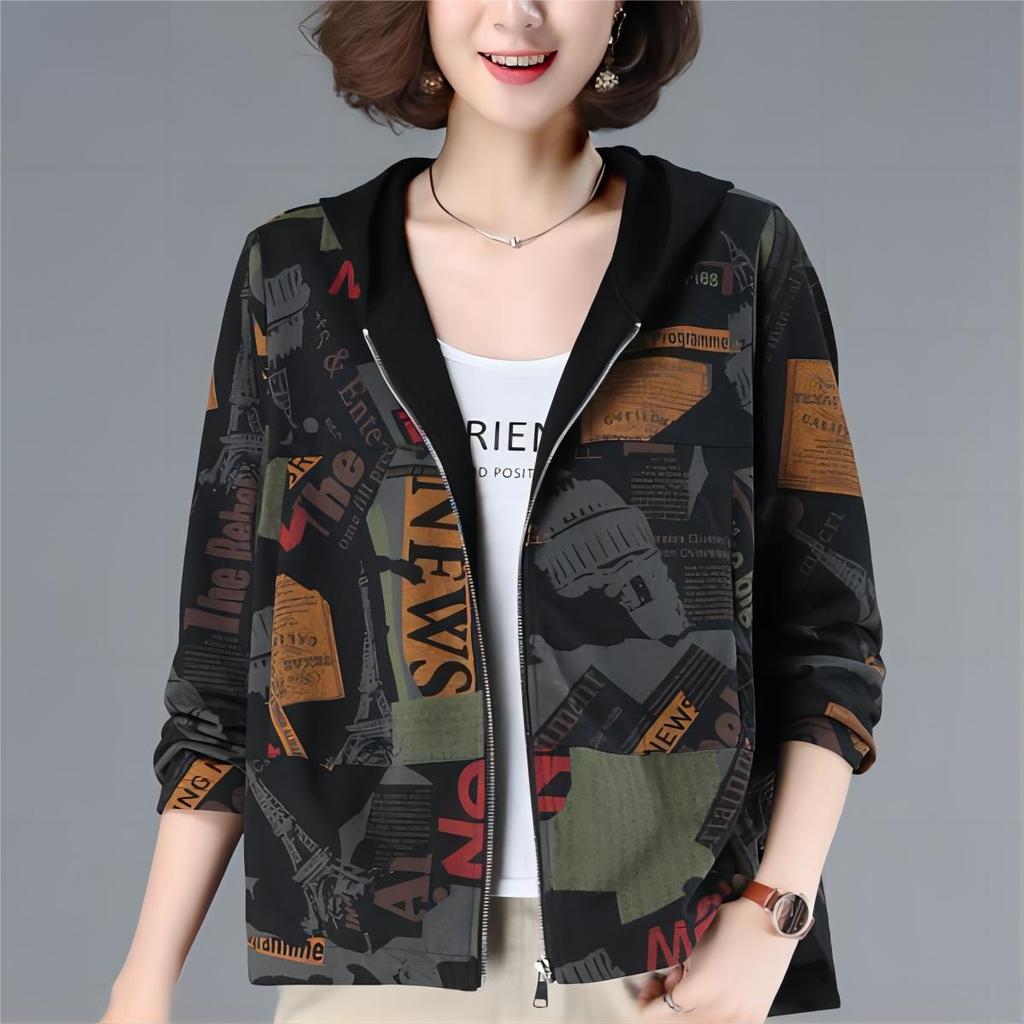 New Women's Jackets Long Sleeve Hooded Causal Windbreaker Female Basic Coats Zipper Lightweight Jackets Bomber Outwear