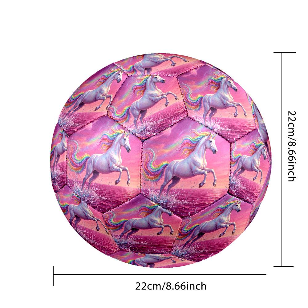 1pc Rainbow Unicorn Fantasy Theme Soccer Ball Football, Size 5, Lightweight PVC, Durable Outdoor Training Soccer Ball, Gift m61491