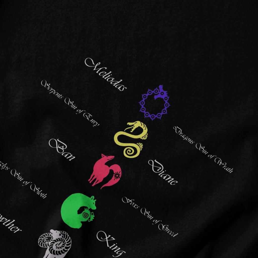 Men T Shirt Anime The Seven Deadly Sins Gifts Y2K Graphic Tees Unisex Tops T Shirts