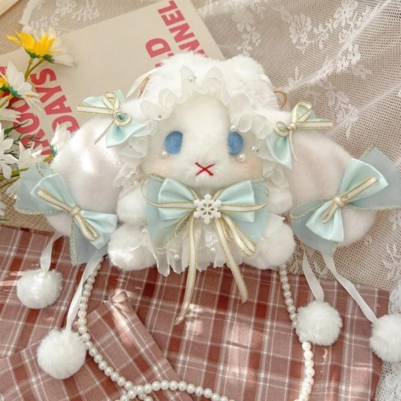 Lolita Plush Bunny Bag With Bow For Daily Use And Collectors Style
