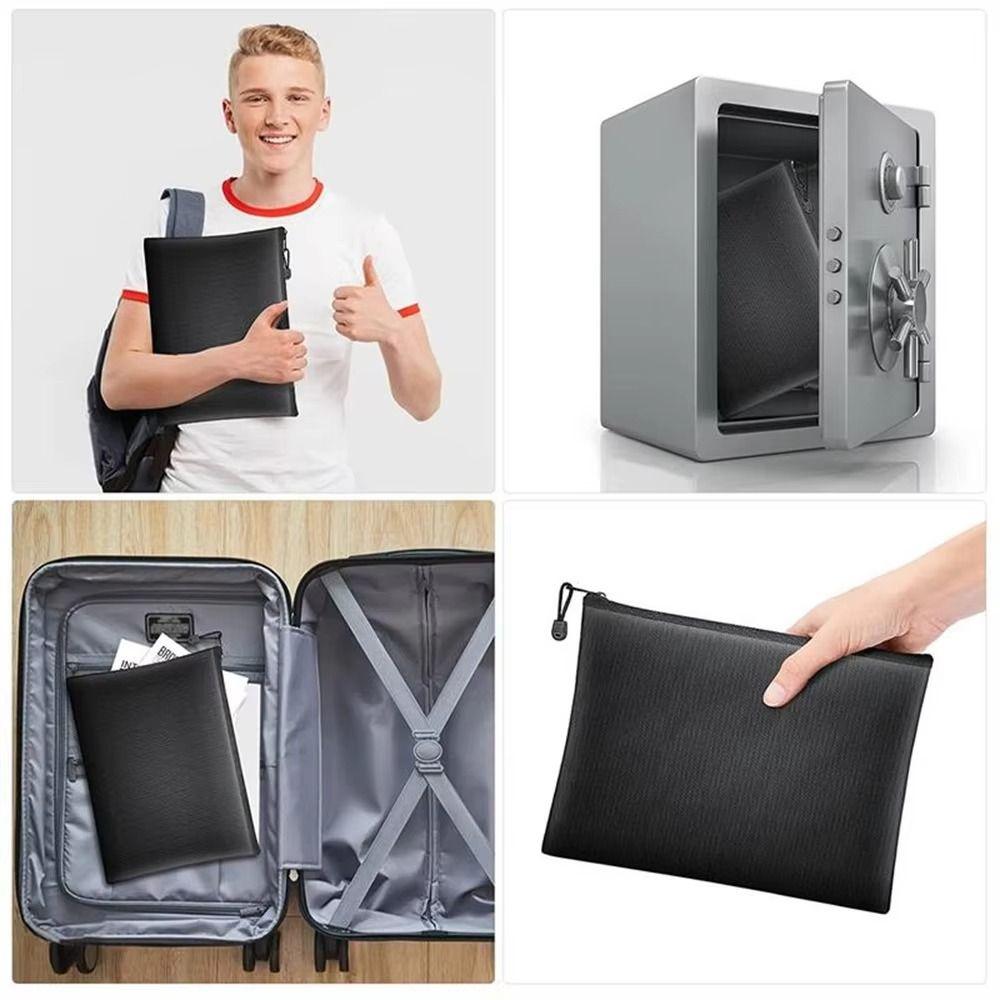 with Zipper Fireproof Document Bag High Temperature Resistant File Envelope Holder  Passport
