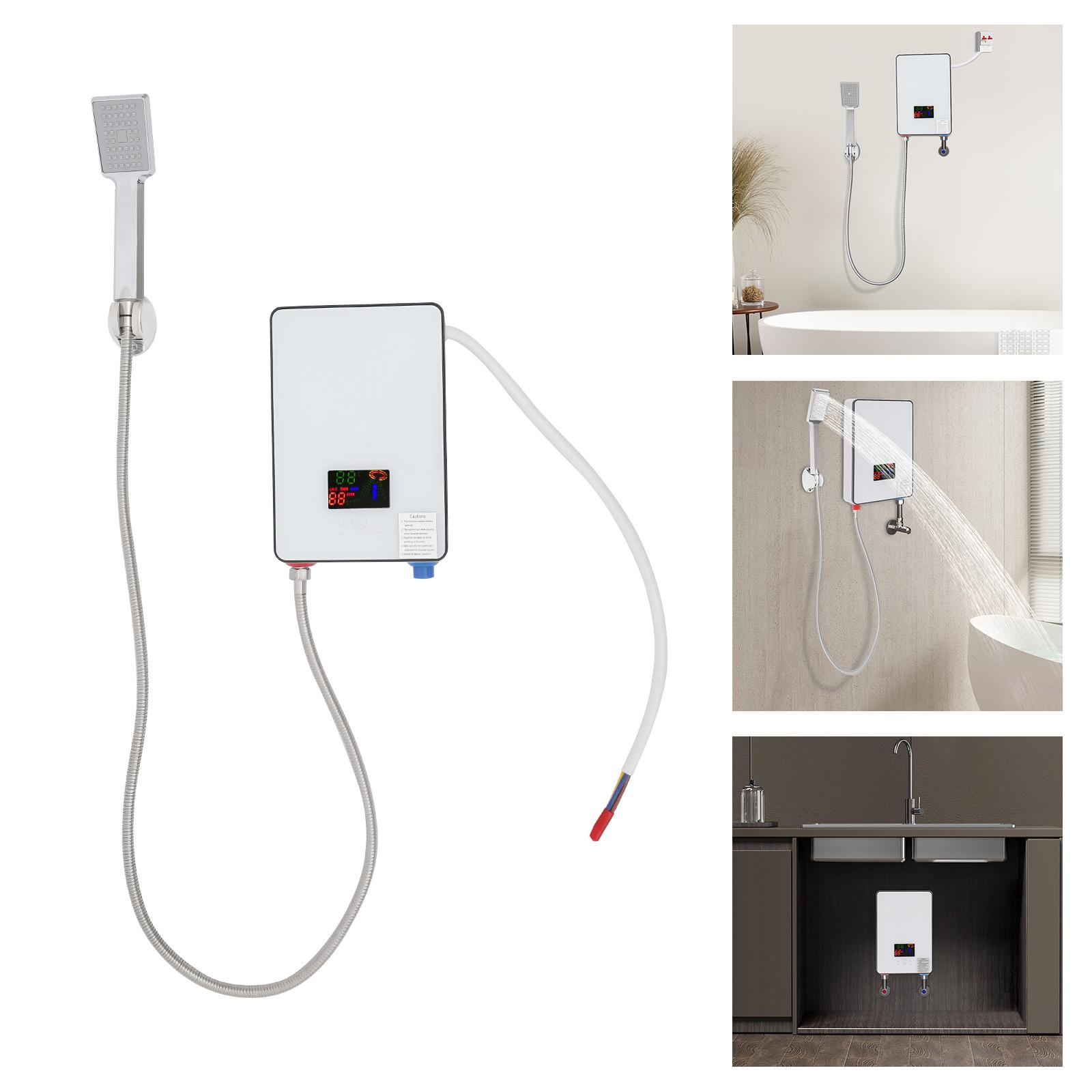 

White/Gold Rectangle Electric Water Heater,110V Wall-mounted Stainless Steel Water Heater for Bathrooms,Hotels белый