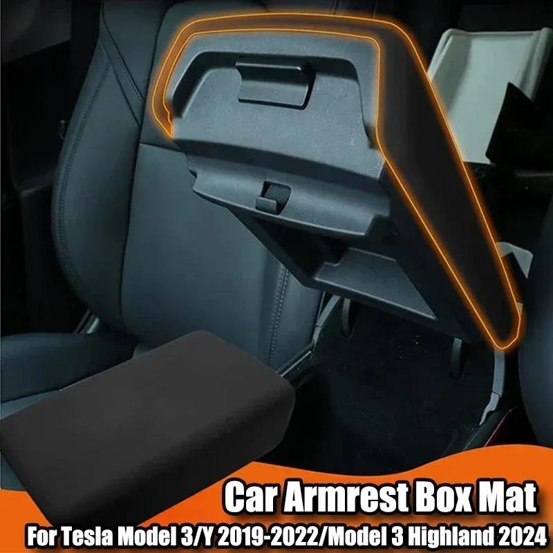 For Tesla Model 3 Y 2019-2025 Model 3 Highland 2025 Car Center Console Armrest Cover TPE Armrest Cushion FAuto Accessories