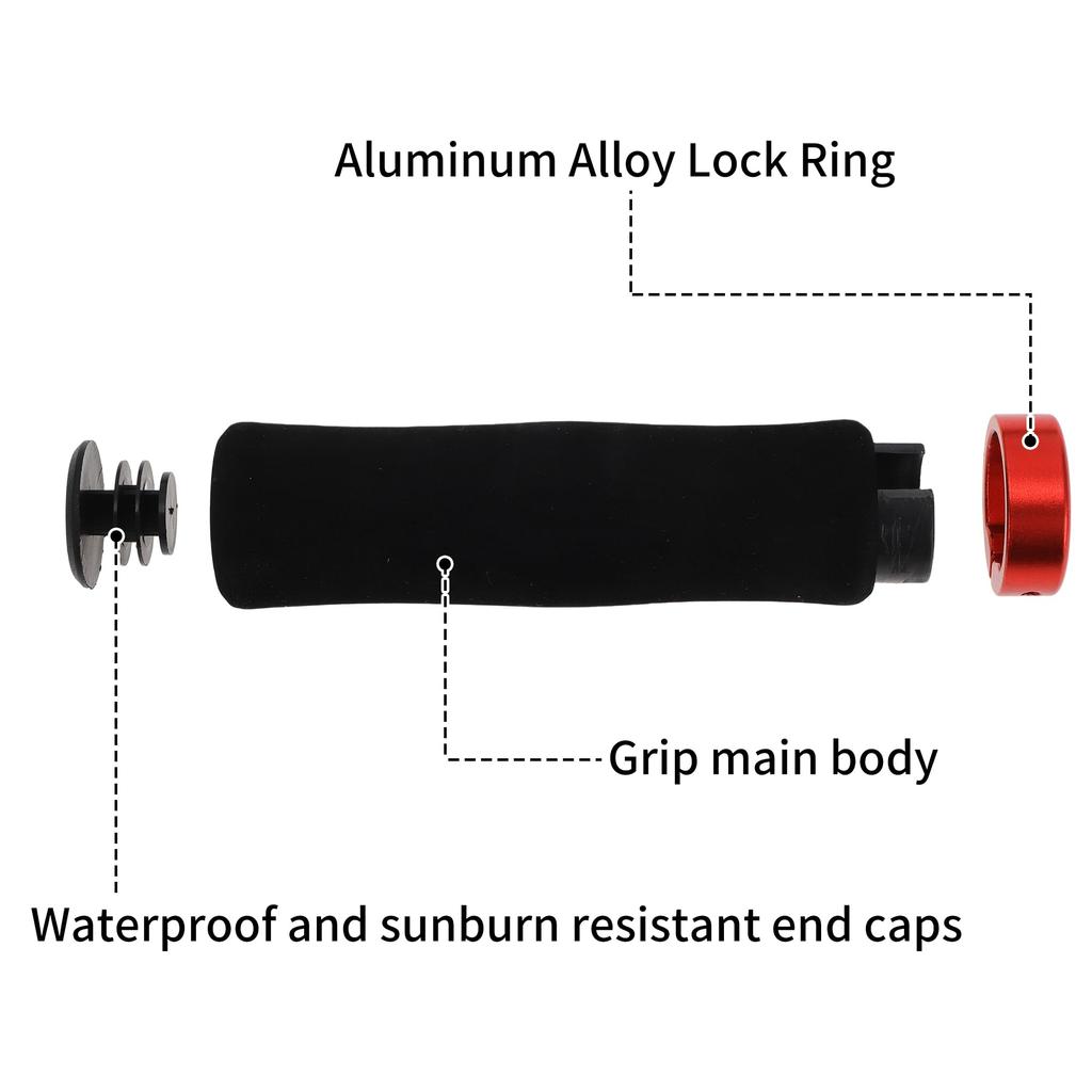 BULLSPANN 1 Set Bicycle Handlebar Ergonomic Sponge Bicycle Single Handlebar Grips for Trekking and Mountain Red Grips, Grips, Lock-On E-Bikes, Bikes,