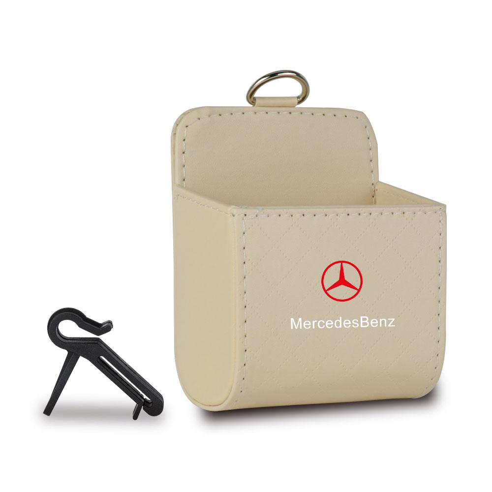 Car Air Outlet Storage Box Car Badge Sundries Pack Decorate Auto Goods For Mercedes Benz AMG W124 W202 W203 W204 W210 W211 W220