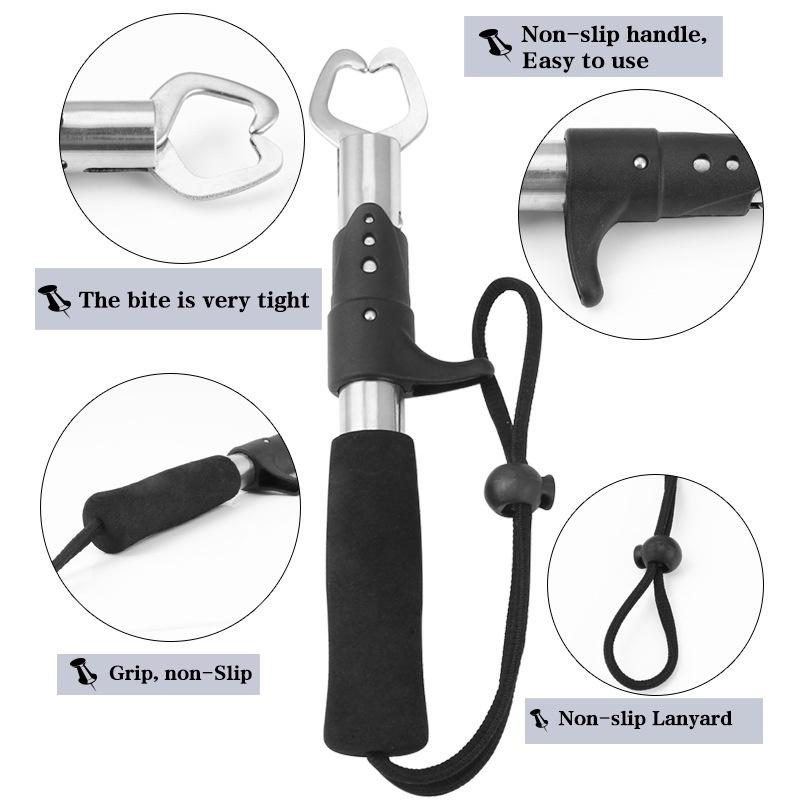 New Fish Grip Lip Trigger Lock Gripper Clip Clamp Grabber Fish Plier Grab Fishing Tackle Accessory Tool