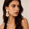 Retro Bohemian Gradient Earrings: Geometric Light-Luxury for Women