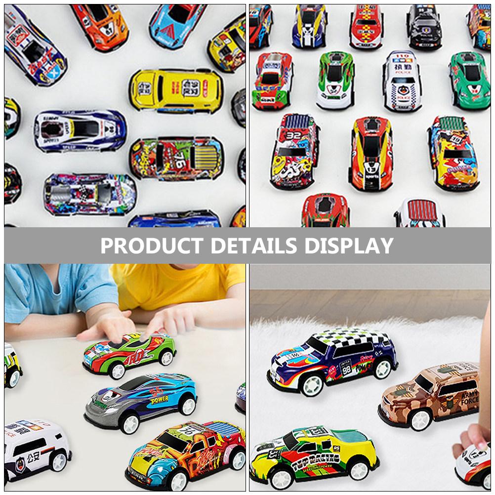 30Pcs Pull Back Small Car Crash Resistant Cartoon Cars for Miniature Desktop Decor Playthings Fun Gift Pull Back Car