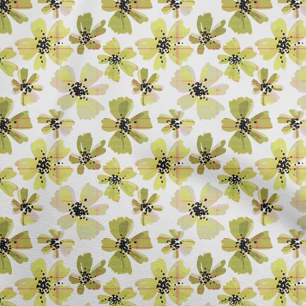 oneOone Cotton Flex Gray Fabric Florals Craft Projects Decor Fabric Printed By The Yard 40 Inch