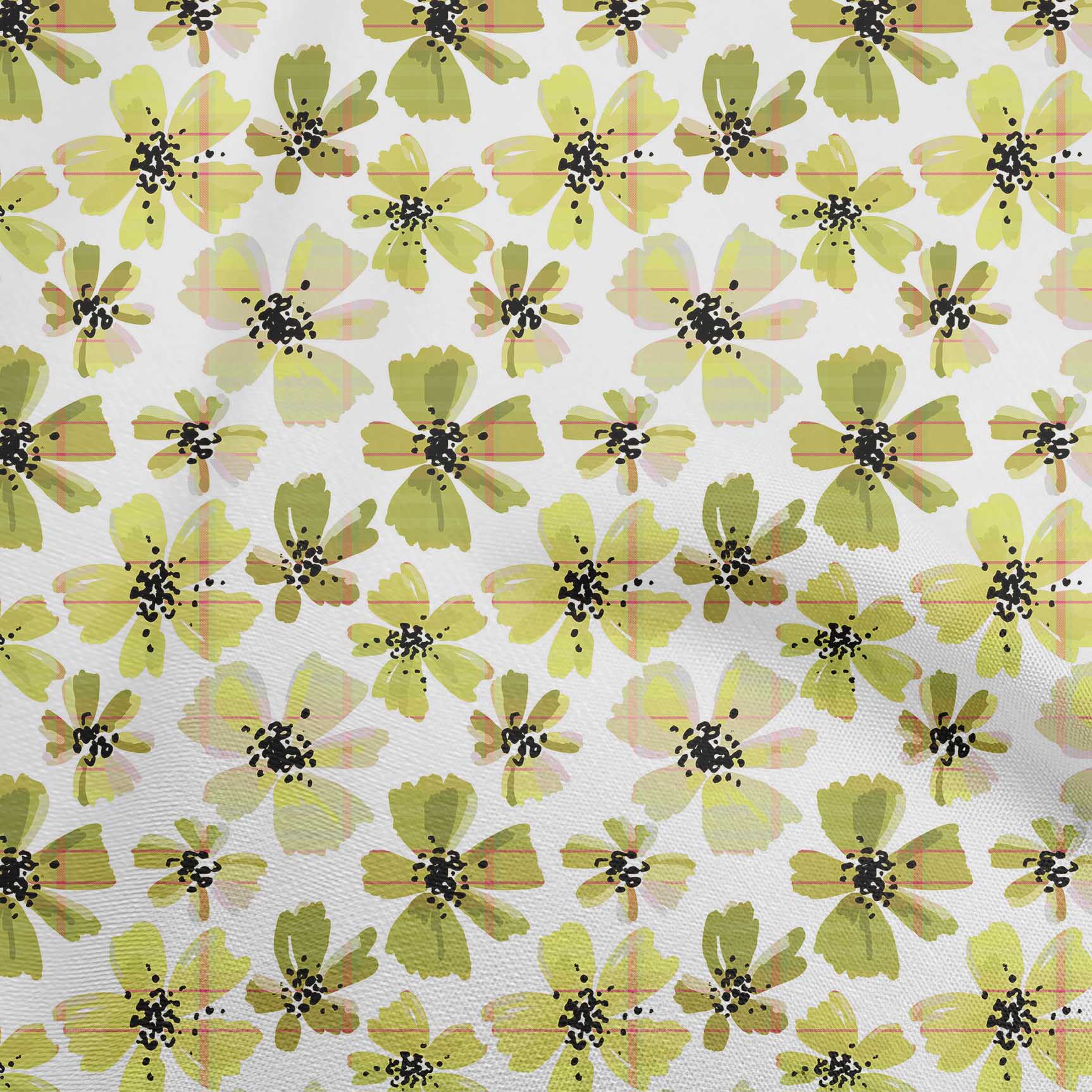 

oneOone Cotton Flex Gray Fabric Florals Craft Projects Decor Fabric Printed By The Yard 40 Inch 42 Inch Wide - Viscose Chiffon жовтий