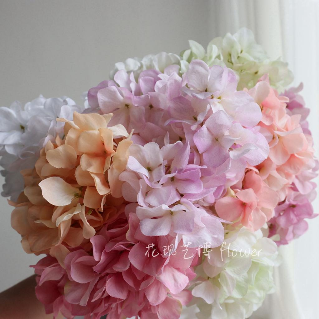 4pcs 7 Branches Hydrangea Artificial Flowers Bouquet Home Wedding Decor Centerpiece Table Arrangement Silk Floral DIY Crafts