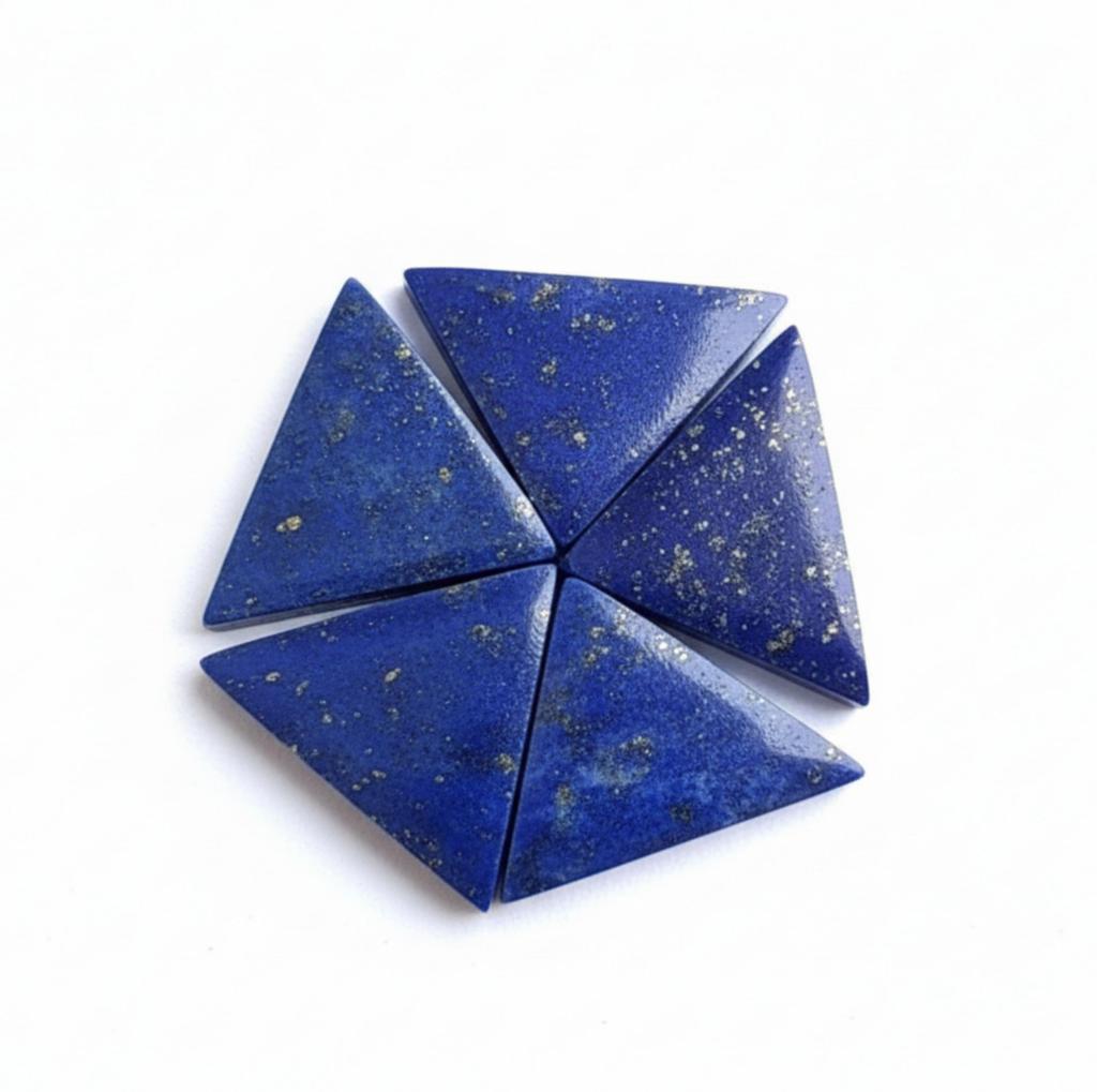Deep Blue Lapis Lazuli Gemstone - A Grade Triangle Cabochons