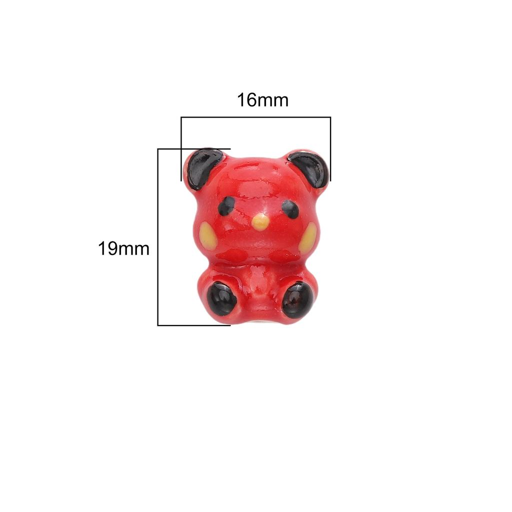 16x19mm Pickup Bear Ceramic Hand-painted Bead For DIY Bracelets Necklaces Jewelry Making