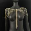 Lightweight Alloy Rhinestoned Tassels Body Chain Shoulder Chain With Easy Wear For Bride On Wedding Day