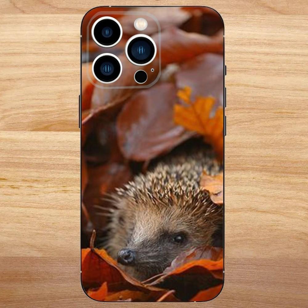 Hedgehog animal Phone Case For iPhone 16,15,14,13,12,11,Mini,Pro,SE,MAX White Matte Shockproof Cover