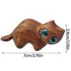 Cute Sandalwood Sculpture Desk Ornaments Wooden Statue Cat Memorial Statues Handmade Wood Carved Cats Cute Cat Pattern