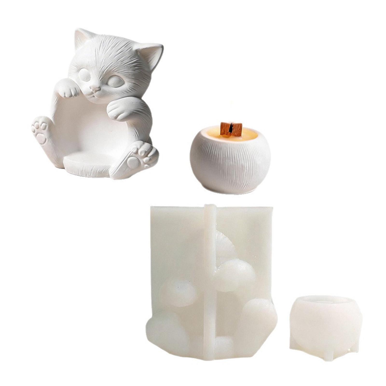 

Versatile Sitting Cats Silicone Stand Mold Perfect for Making Decorative Candle Holder Craft Projects and Soap Making 1