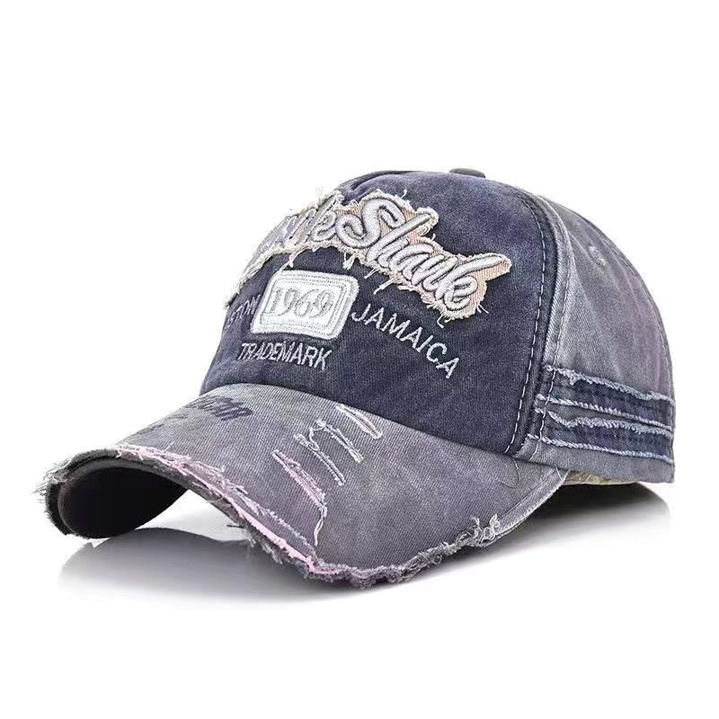Hat Men's and Women's Retro Baseball Hat Washed Denim Made Old Duck Tongue Hat Spring and Autumn Leisure Sunvisor Hat Men's Fashion Trend Sunvisor Hat
