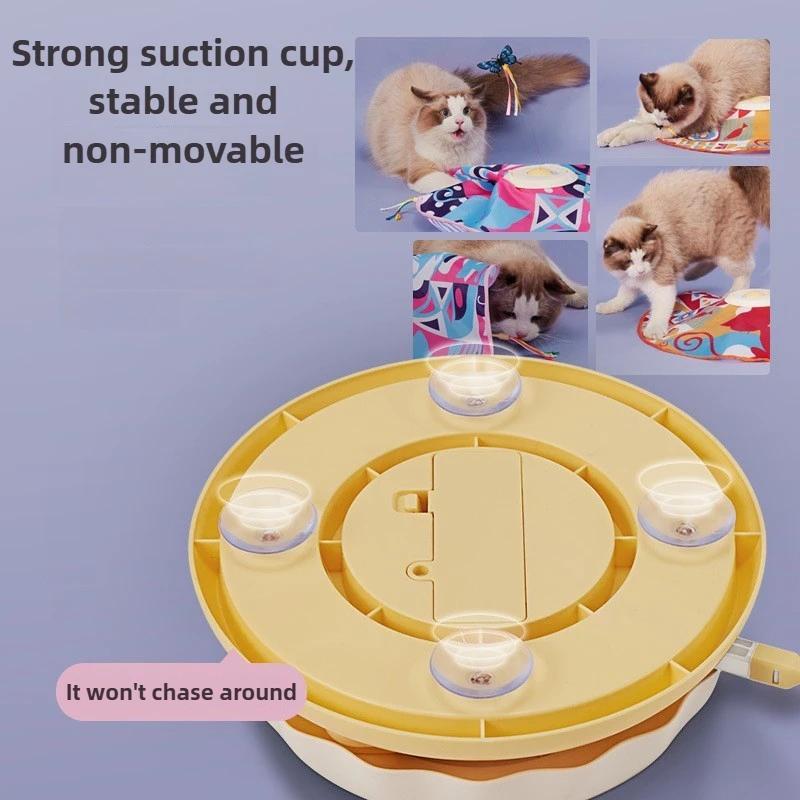 Kreatives Lustiges Haustier Katze Spielzeug USB-Aufladung Verstecken Beißen Spielzeug für Katze Intelligente Katzen Reizung Drehrad Tier Spielzeug Interaktiv 3-Modi Haustier Produkte