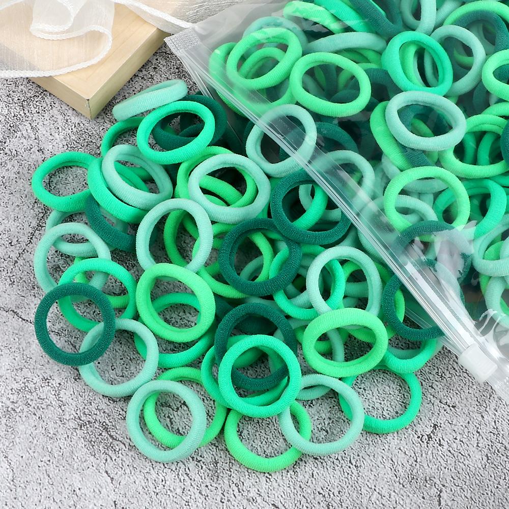 100PCS 3cm Mixed Colors Hair Bands For Kids Elastic Headband Baby Girl Headwear Scrunchies Hair Accessories Gift Ponytail Holder