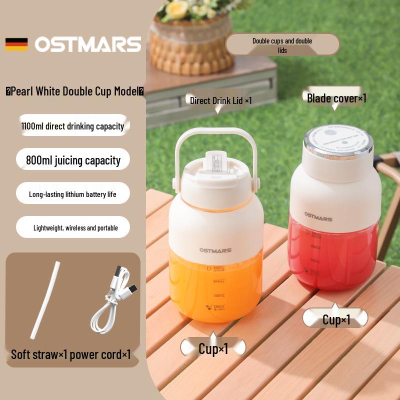 OSTMARS German Portable Juicer: Large Capacity, Wireless, Multifunctional, Perfect for Fresh Juice & Ice Crushing