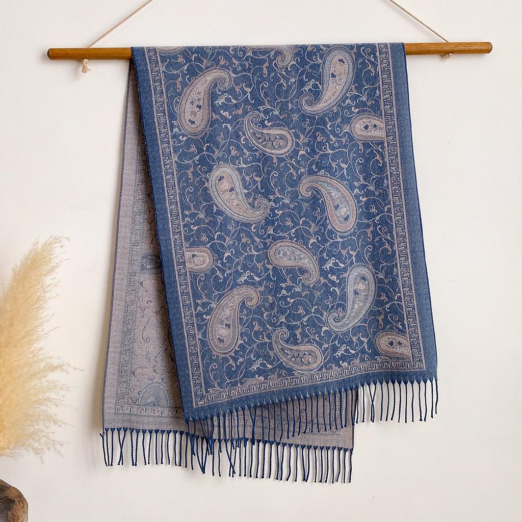 Imitation Cashmere Scarf, Air-conditioned Room Warm, Cashew Texture Fashion Shawl, Thickened Warm Scarf In Autumn and Winter