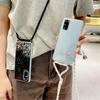Puzdro s krúžkom na krk pre Samsung Galaxy S8 S9 S10 Plus Note 10 Lite A51 A71 5G A50 A70 A11 S20 Ultra Trblietavé Priehľadné Mäkké Kryt