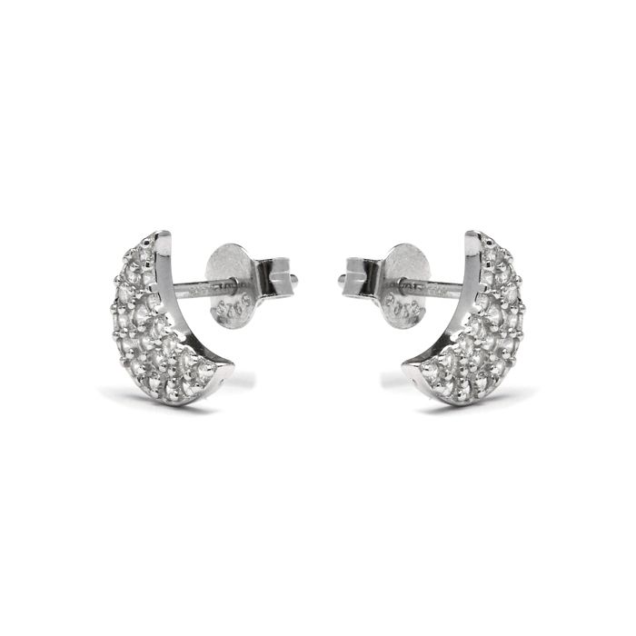 Luxenter Boucles D'oreilles En Argent 925 Et Zirconium Brillant Plaqué Finition En Rhodié - Duver
