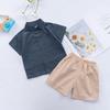 Sommer Baby Gutter Solid T-skjorte Topper+Shorts Antrekk Klessett