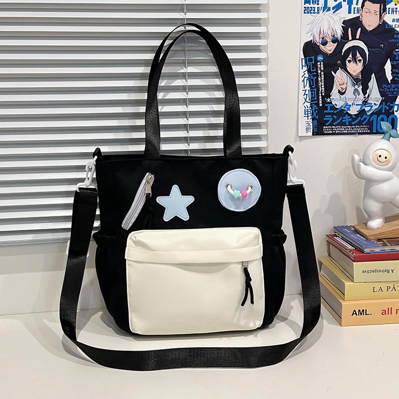Japanese new cute student tote bag crossbody high school student large-capacity leisure class bag