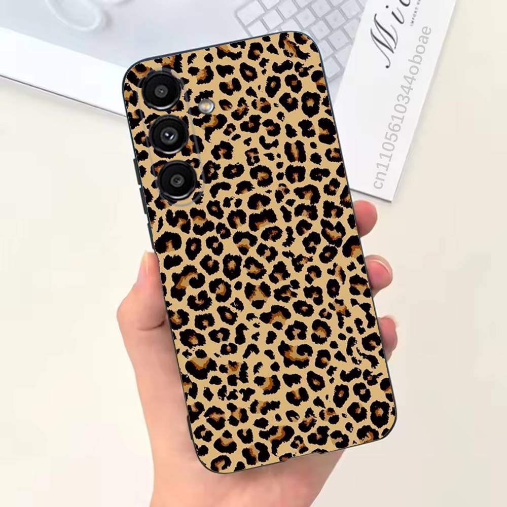 Fashion Leopard Print Phone Case For Samsung S25,24,21,22,23,20,S30,Ultra,Plus, Fe,5G Silicone Cover