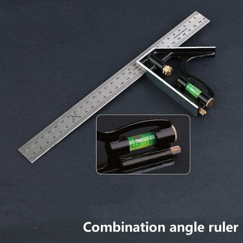 Multifunctional Angle Ruler Combination Square Stainless Steel Combo Square Carpentry Tools Carpenter Square Metal Ruler #40