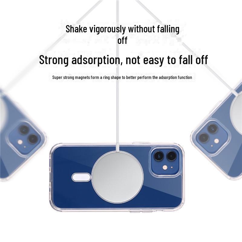 Wireless Transparent Magnetic Case for iPhone 13, 12 Pro, Huawei SAN Star with MagSafe Compatibility