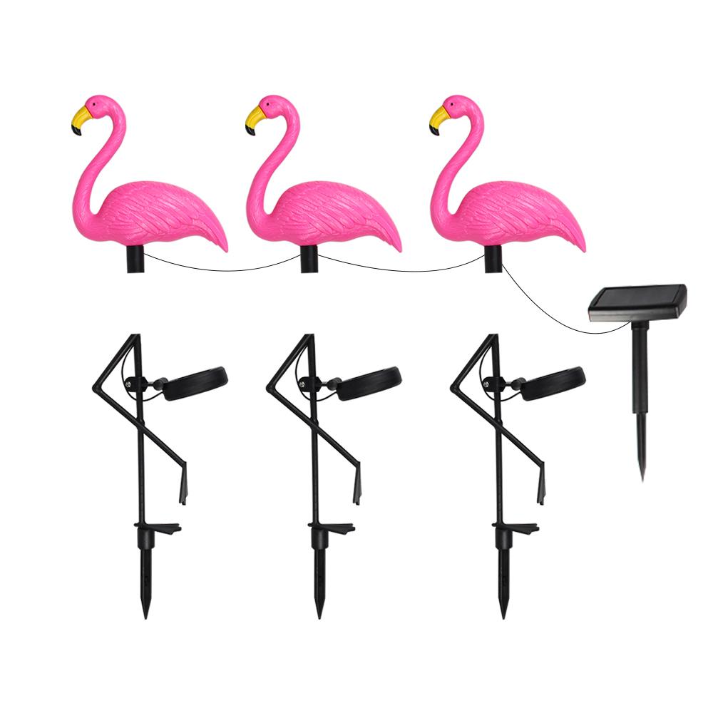 Group Flamingo Solar Light Waterproof Garden Stake Lamp Outdoor Courtyard Decoration Light Patio Walkway Light Lawn Light