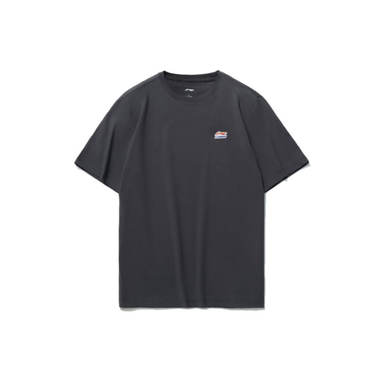 Li Ning Sports Fashion Series Casual Short Sleeve T-Shirt Men Tops Black-Pine-Gray AHSR635-4