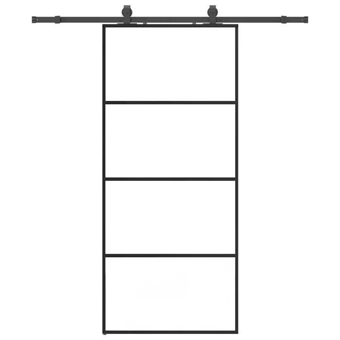 VidaXL Porte coulissante kit de quincaillerie noir 90x205 cm verre ESG, porte intérieure, porte de grange intérieure, porte 3375798