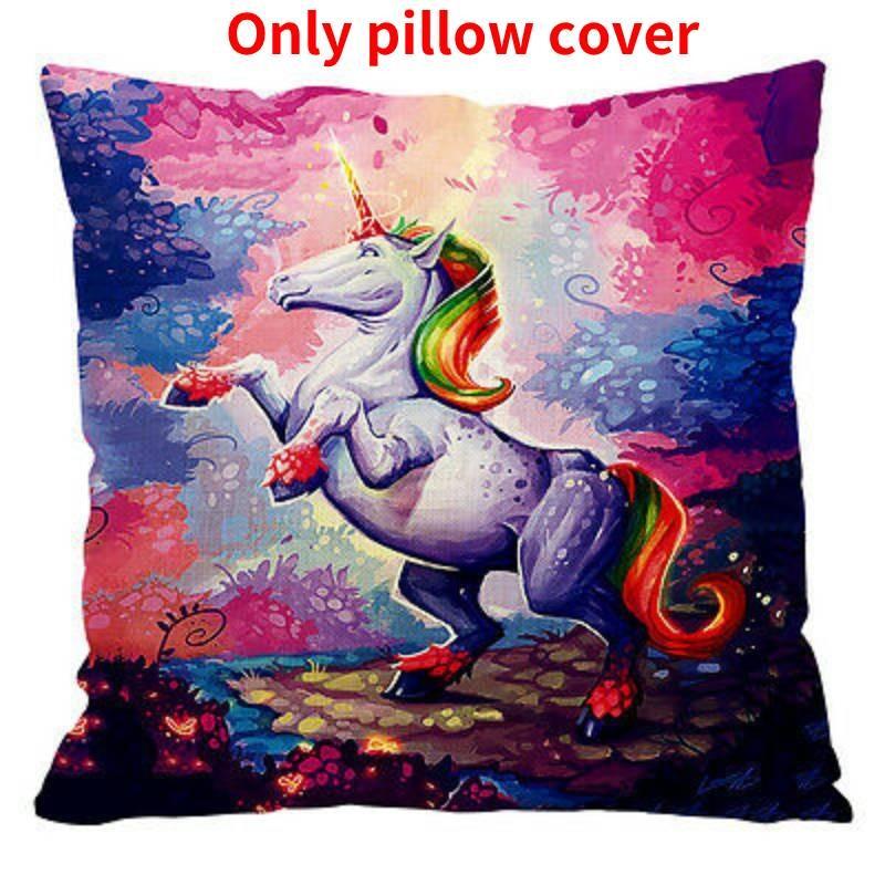 Pillow Unicorn Case Cute Cartoon Print Home Living Room Sofa Car Cushion Gift