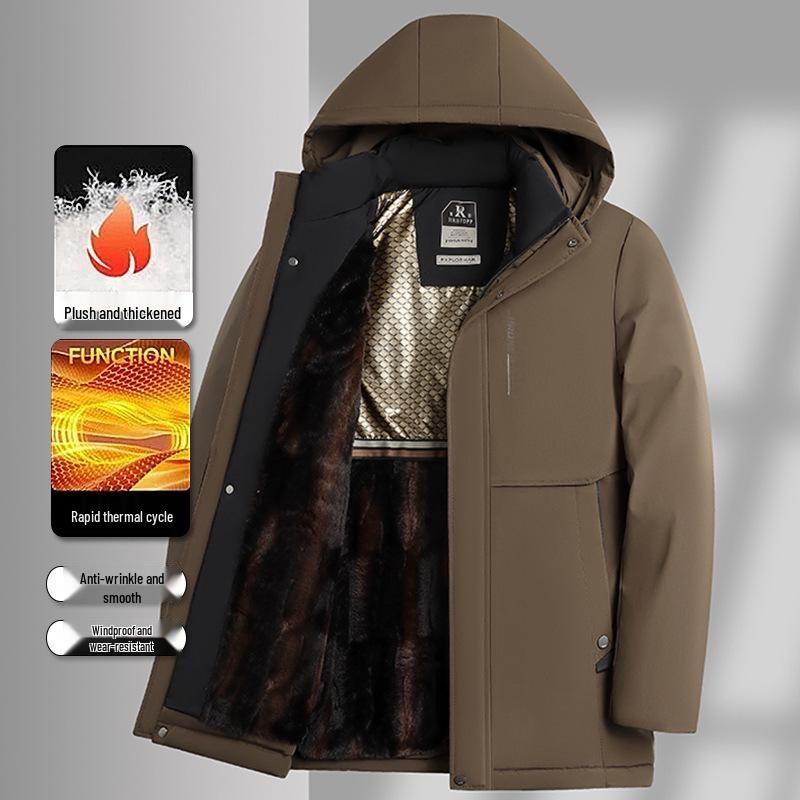 

2025 Men s Winter Plus Velvet KETUO Shoes & Cotton Jacket Set 5XL